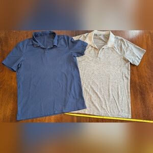 Men's Lululemon Blue and Gray Polo Shirts